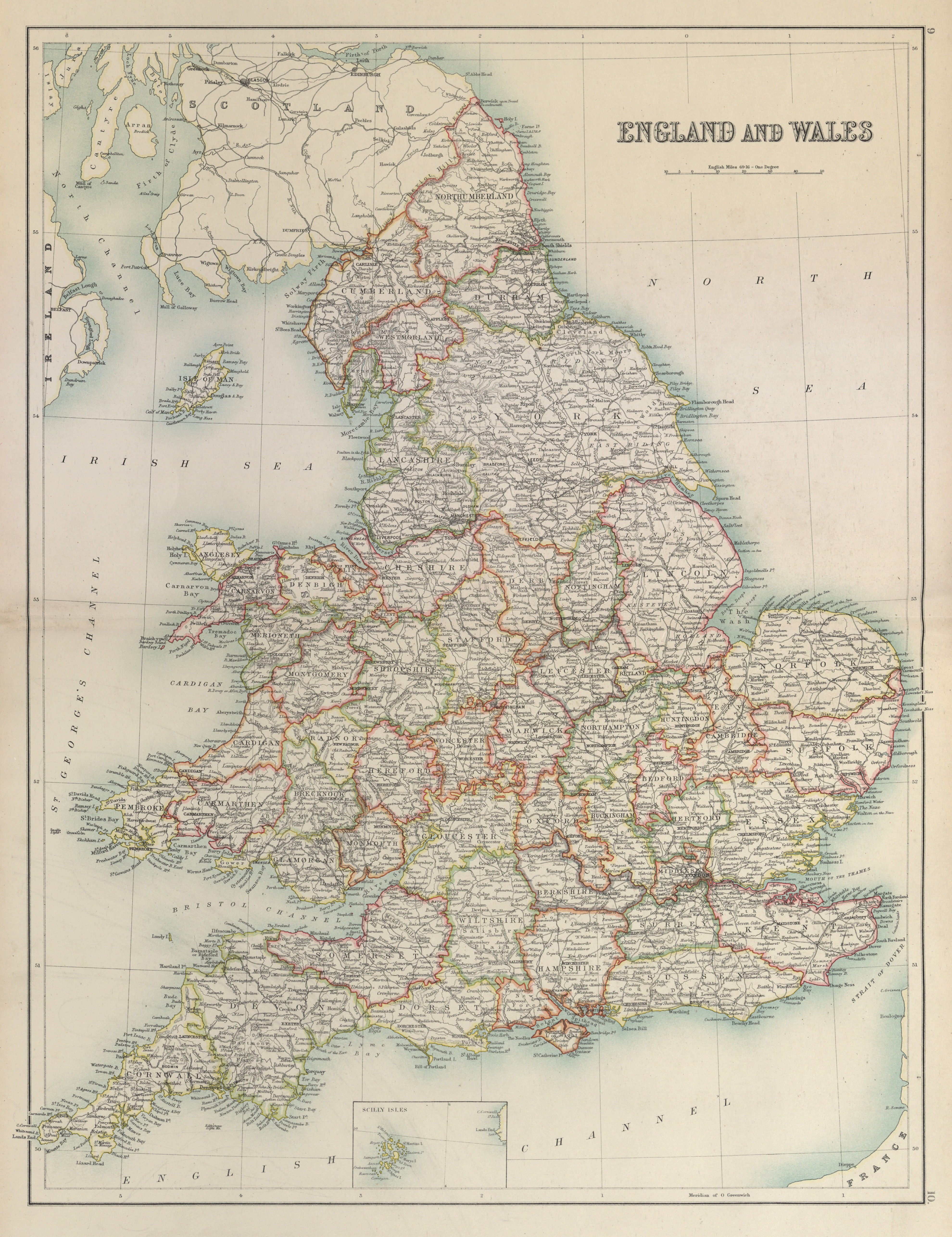 Associate Product England & Wales. Counties & railways. BARTHOLOMEW 1898 old antique map chart