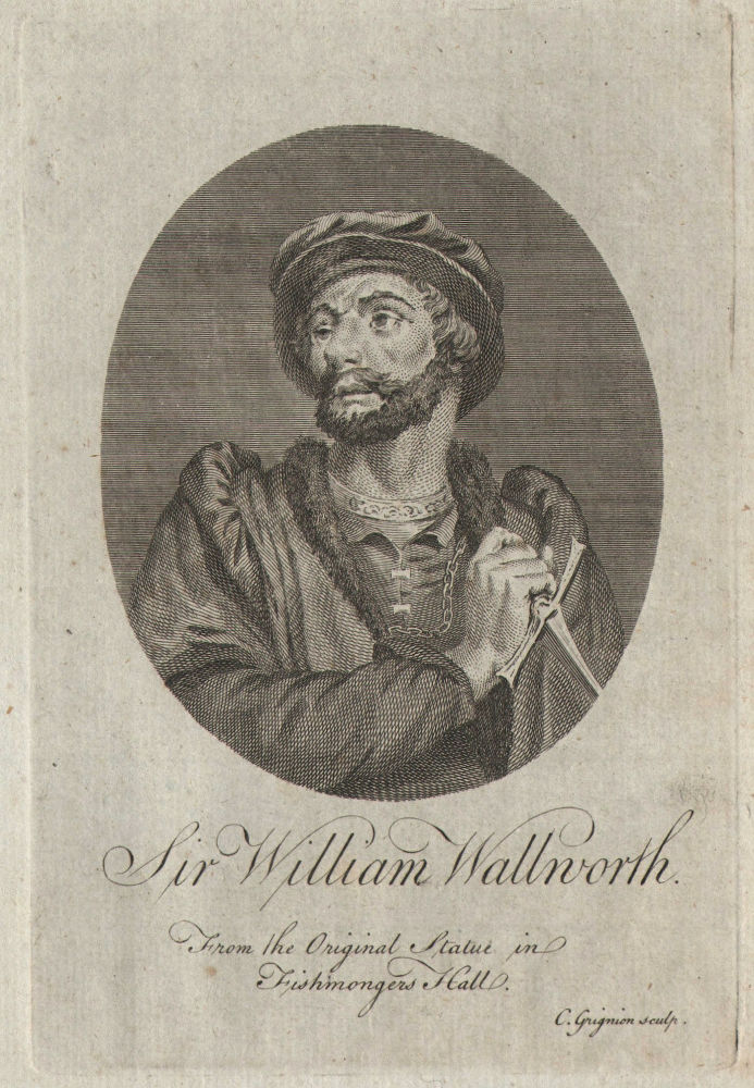 Associate Product Sir William Wallworth, Lord Mayor of London. THORNTON 1784 old antique print