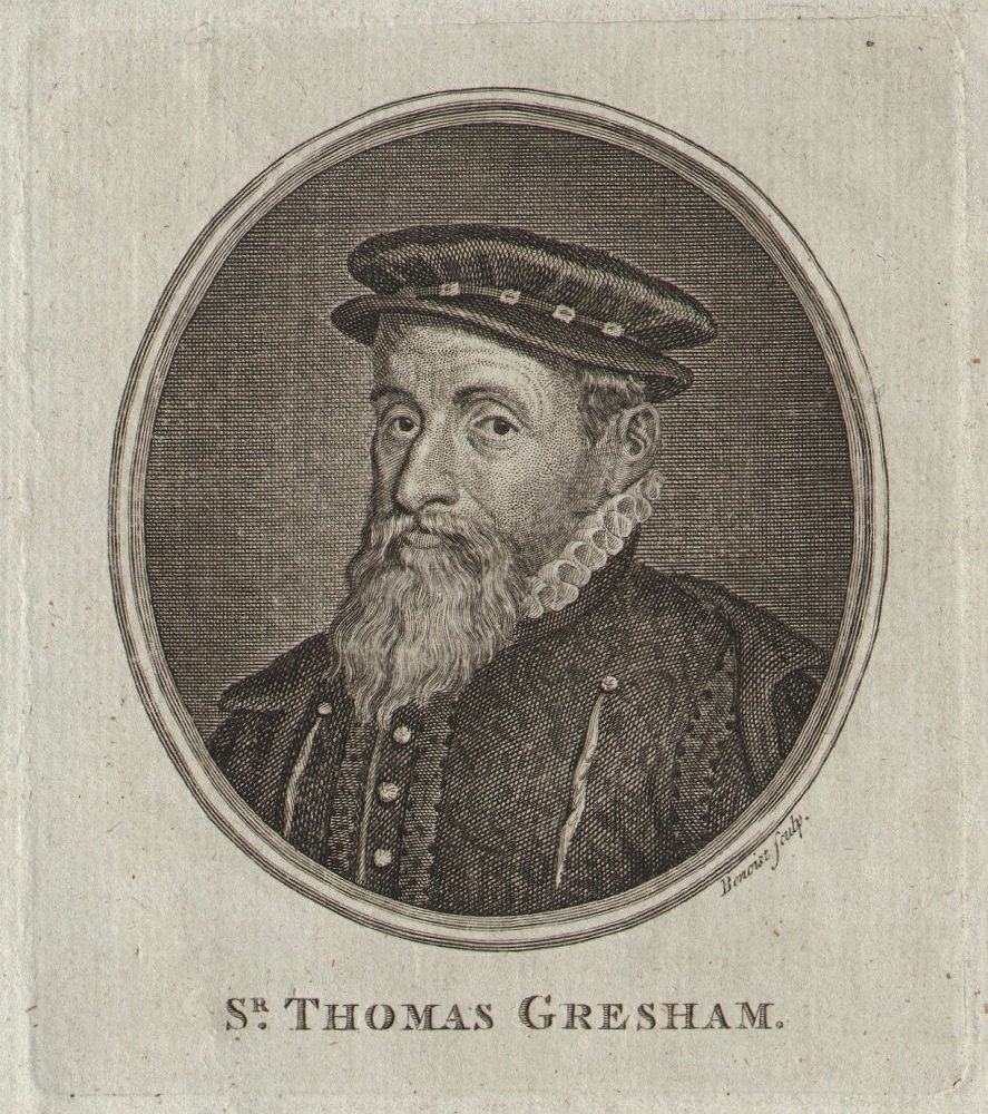 Associate Product Sir Thomas Gresham, City of London merchant. THORNTON 1784 old antique print