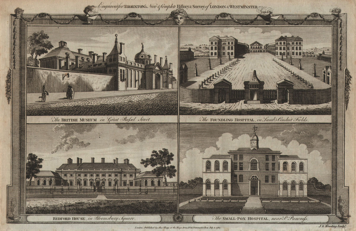 Associate Product Old British Museum. Foundling Hospital. Smallpox Hospital, St Pancras 1784
