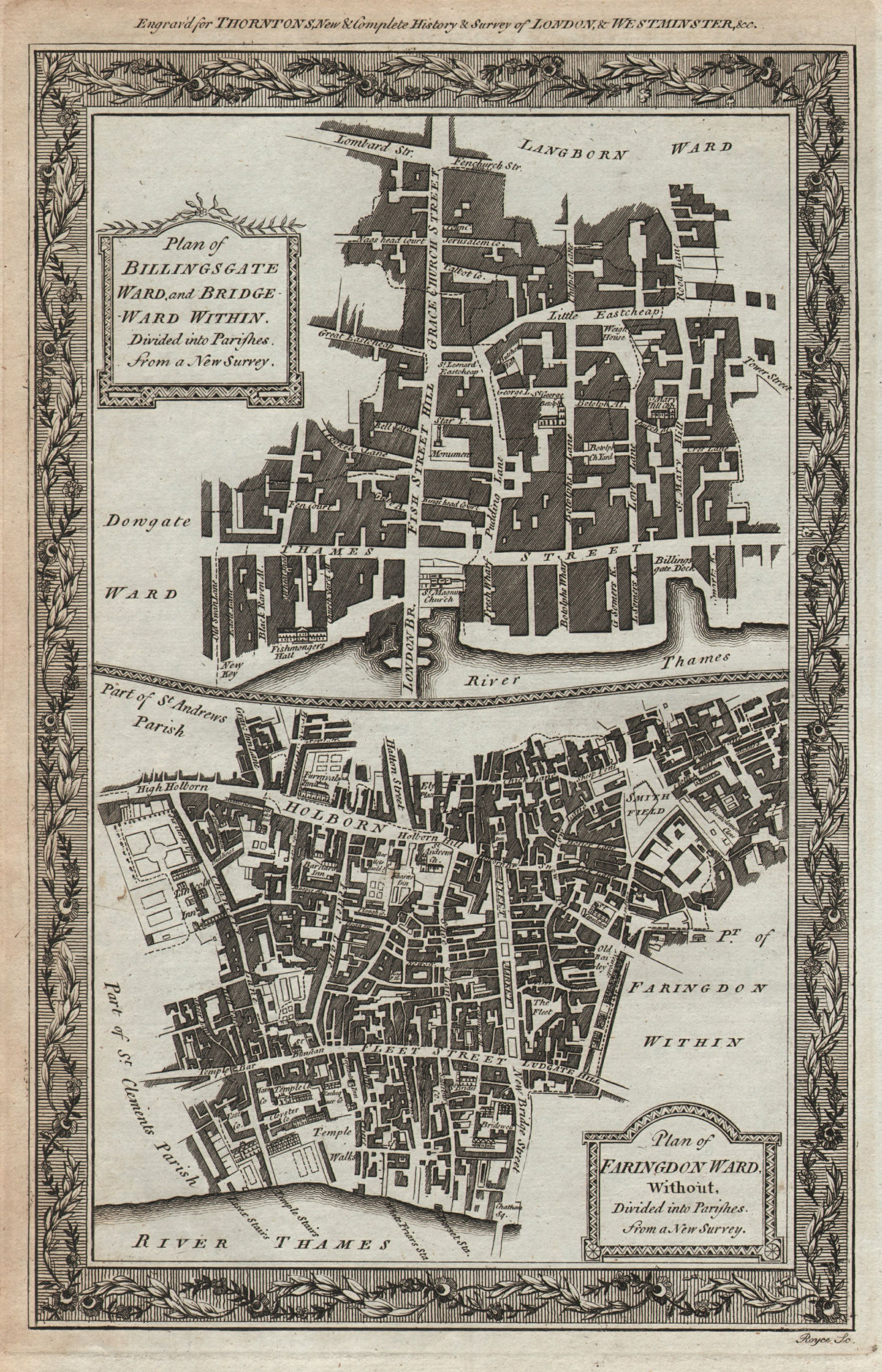 Associate Product Billingsgate Bridge Within Farringdon W/out Wards. City/London THORNTON 1784 map