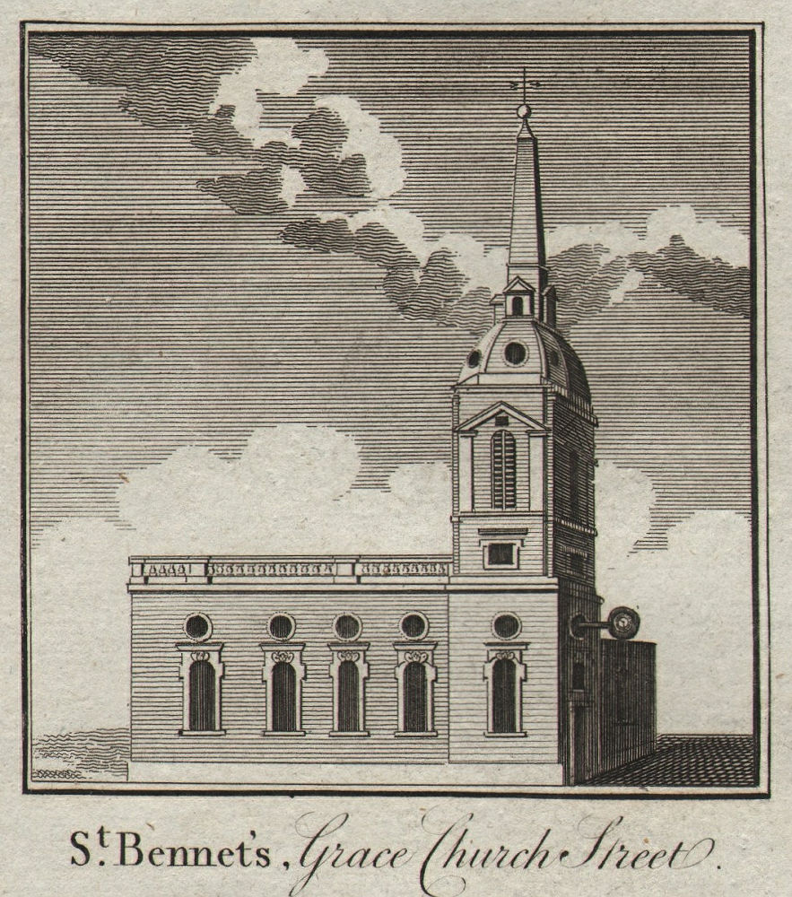 Associate Product St. Benet Gracechurch. Wren. Demolished 1868. City/London. SMALL. THORNTON 1784