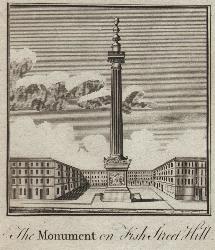 Associate Product The Monument, Fish Street Hill, City of London. Wren. SMALL. THORNTON 1784