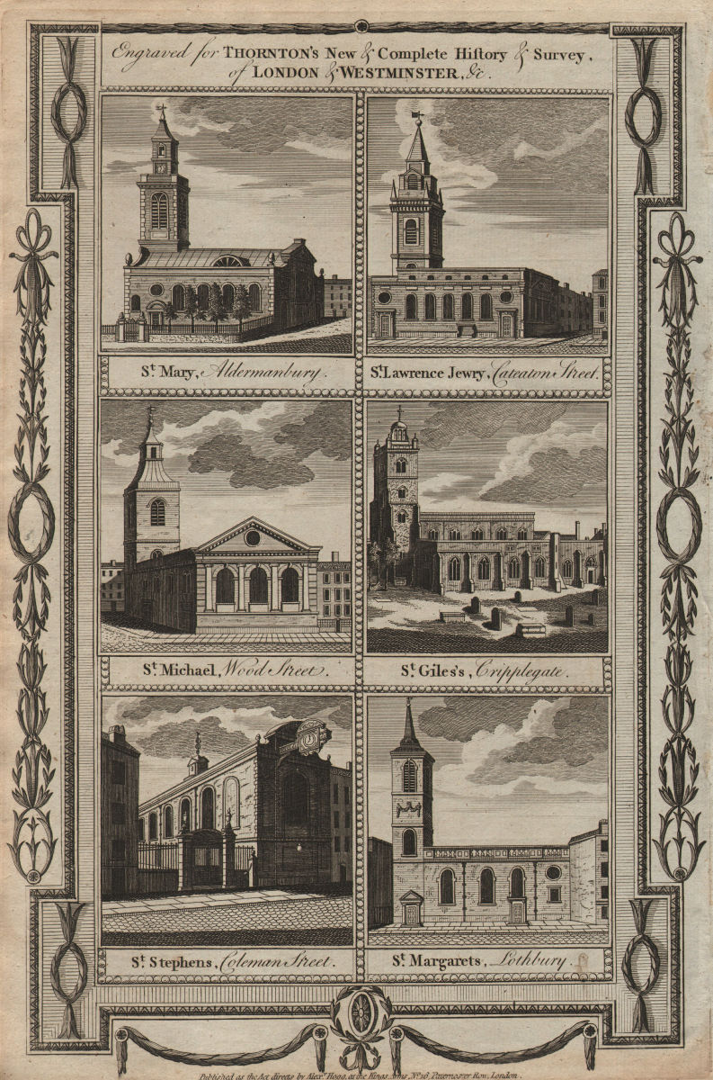 WREN CHURCHES St Mary Lawrence Jewry Michael Stephen Margaret Lothbury 1784