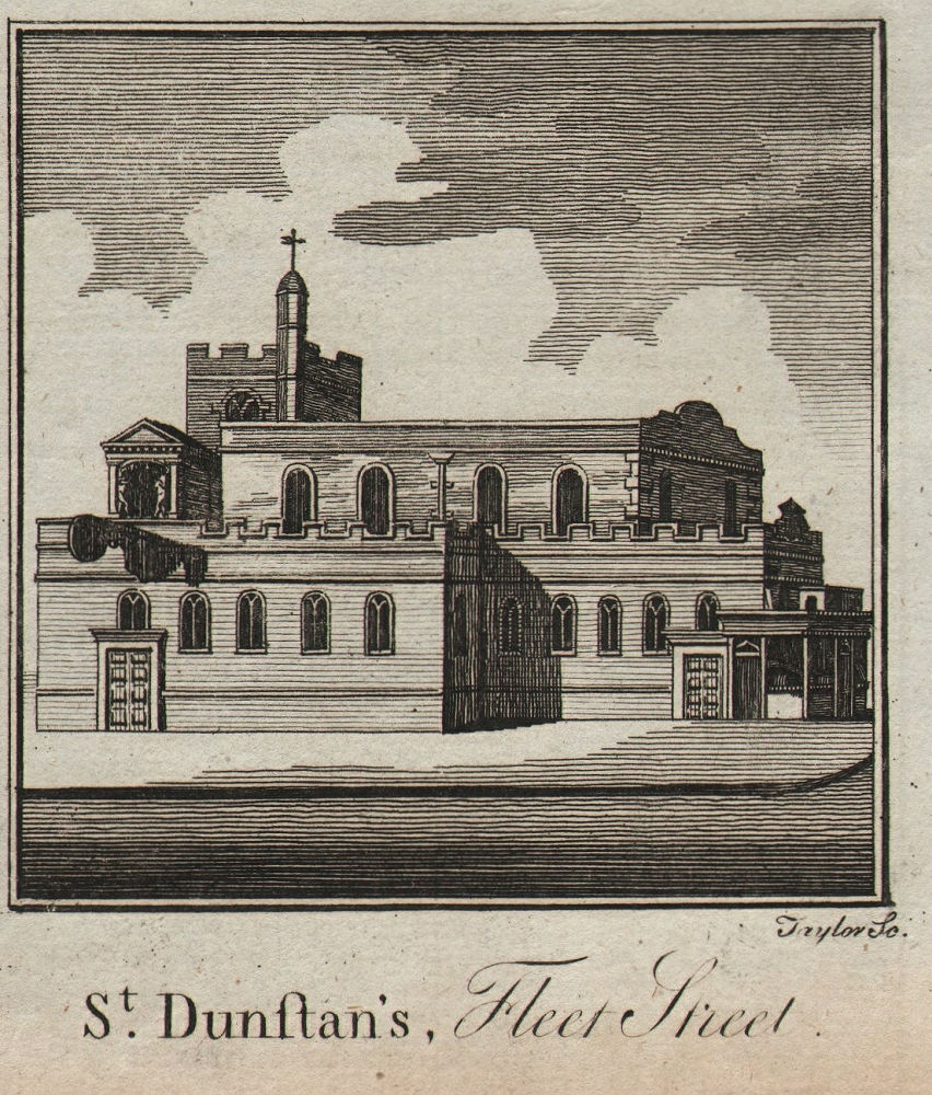 Associate Product St. Dunstan-in-the-West church, Fleet Street. City/London. SMALL. THORNTON 1784