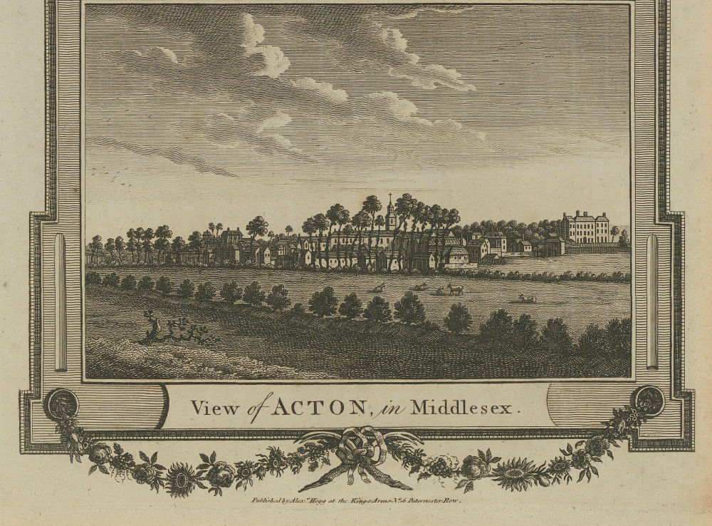 Associate Product View of Acton Central from the south-west. St Mary's church. THORNTON 1784