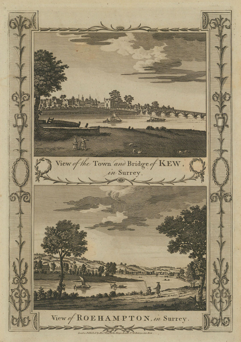 The Town & Bridge of Kew. Roehampton, Mortlake & Grove Park. THORNTON 1784