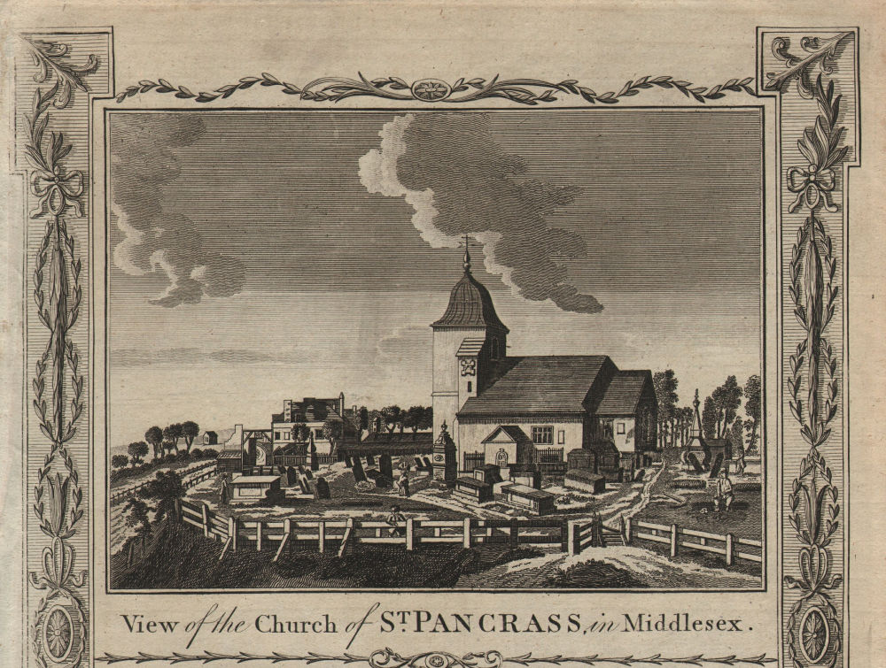 Associate Product View of St Pancras Old Church, London. Rebuilt 19th century. THORNTON 1784