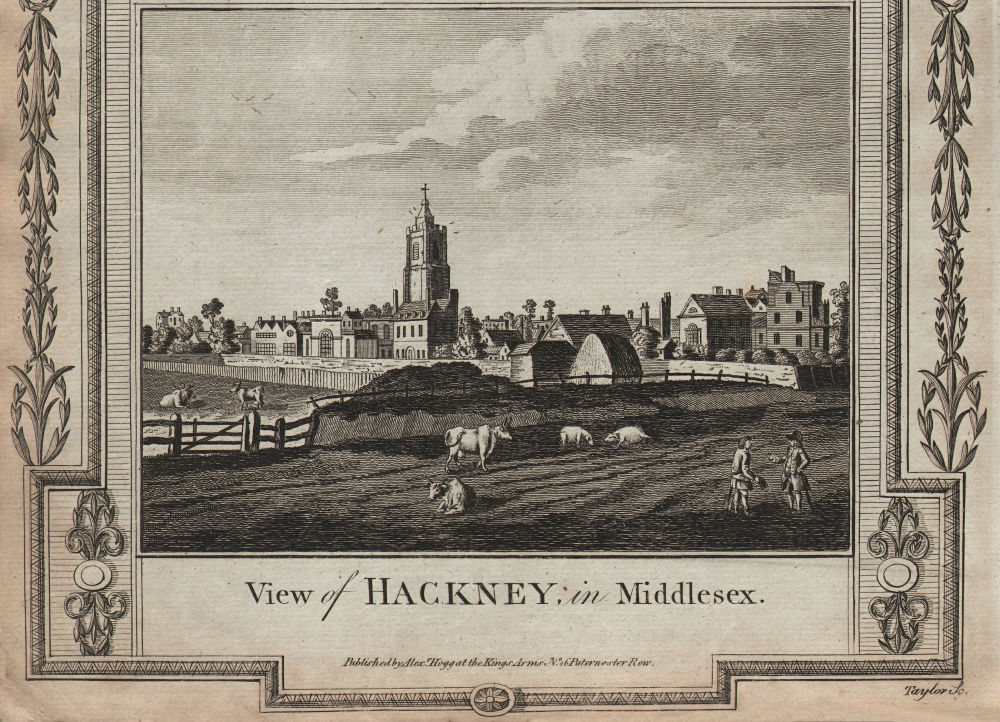 Associate Product View of Hackney, with St Augustine's church Tower. London. THORNTON 1784 print