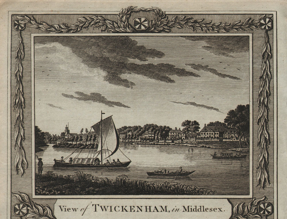 Associate Product View of Twickenham from the river. St Mary's Church. London. THORNTON 1784