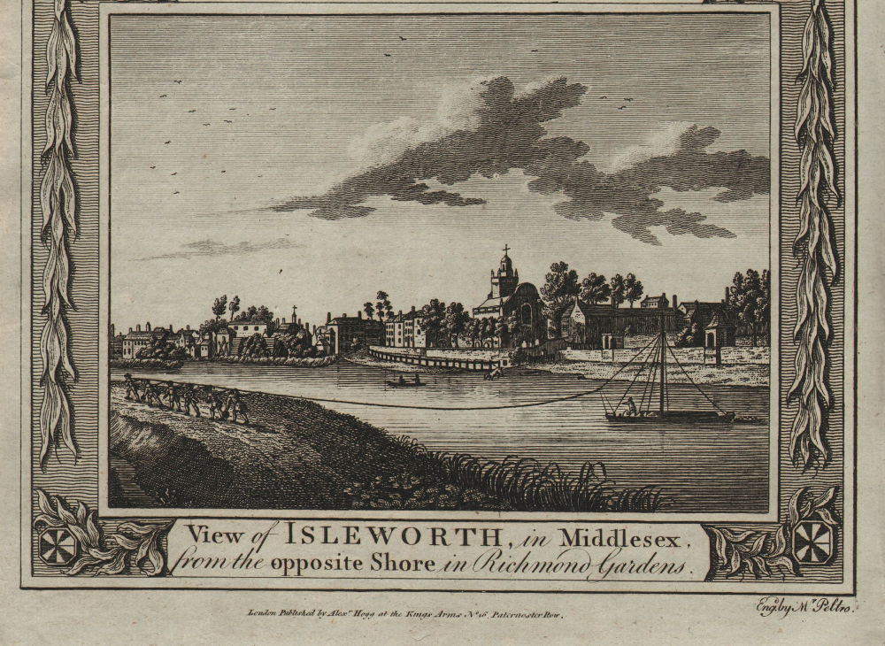 View of Isleworth from Richmond Old Deer Park. All Saints' Church. THORNTON 1784