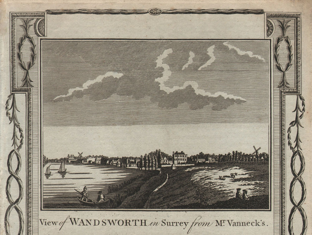View of Wandsworth from Putney, looking south east. London. THORNTON 1784