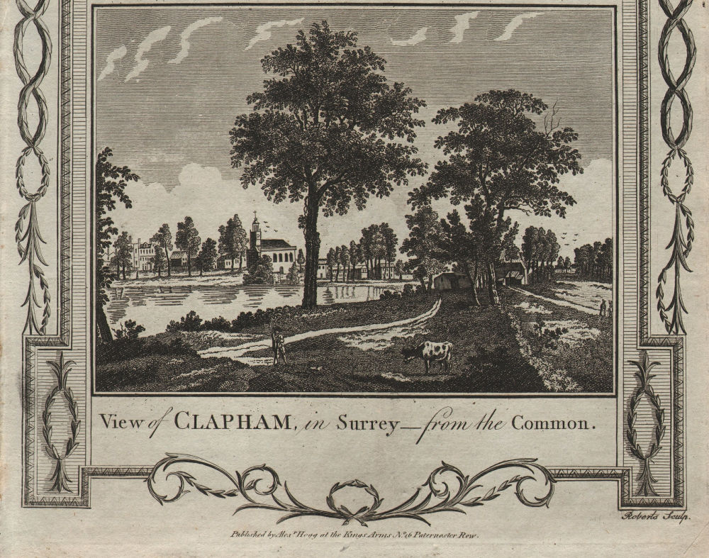 Associate Product View of Clapham from the Common. Holy Trinity Church. Long Pond. THORNTON 1784