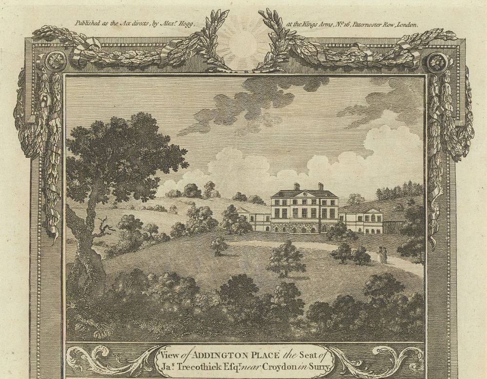Associate Product View of Addington Place (now Palace), Croydon. Trecothick seat. THORNTON 1784