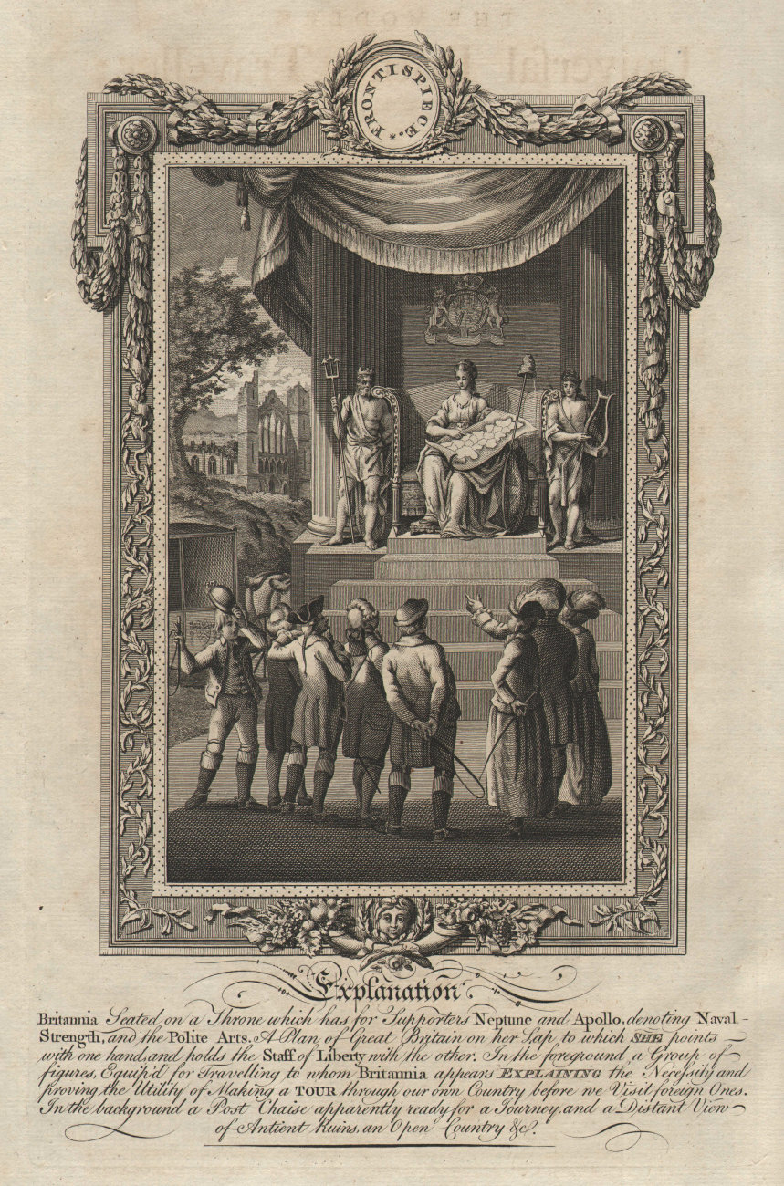 Associate Product Frontispiece. Britannia throned, supported by Neptune & Apollo. BURLINGTON 1779