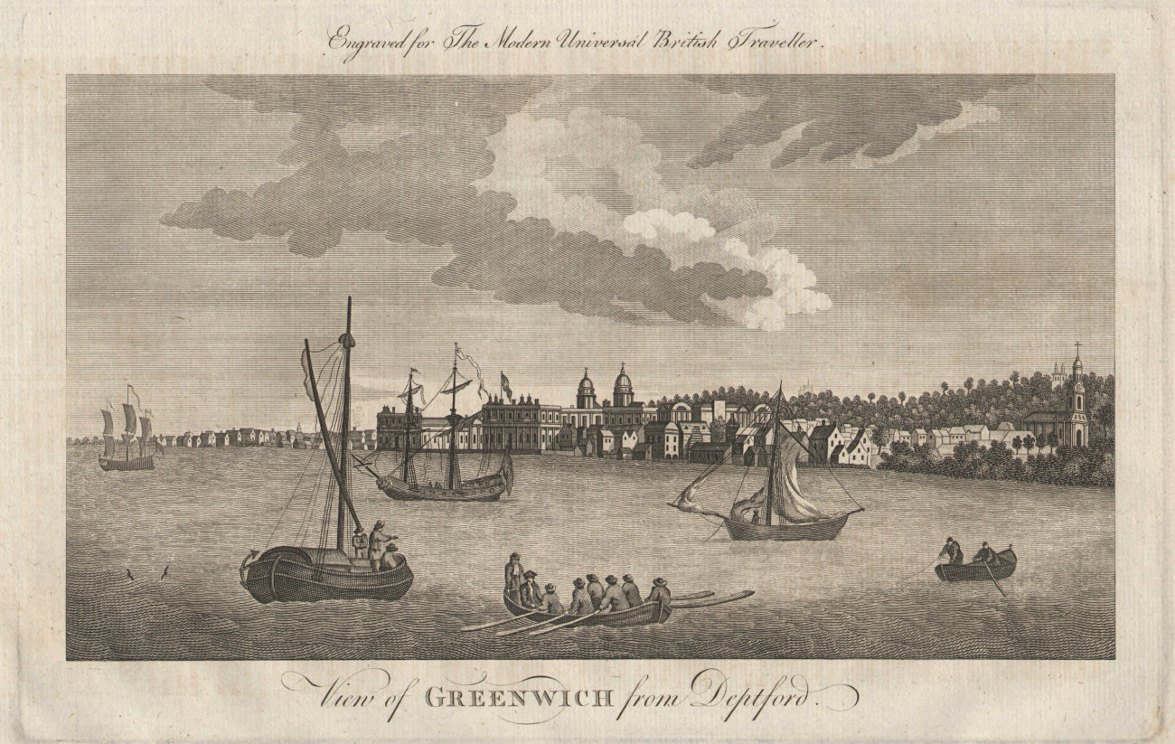 Associate Product A view of Greenwich from Deptford, London. Royal Naval College. BURLINGTON 1779