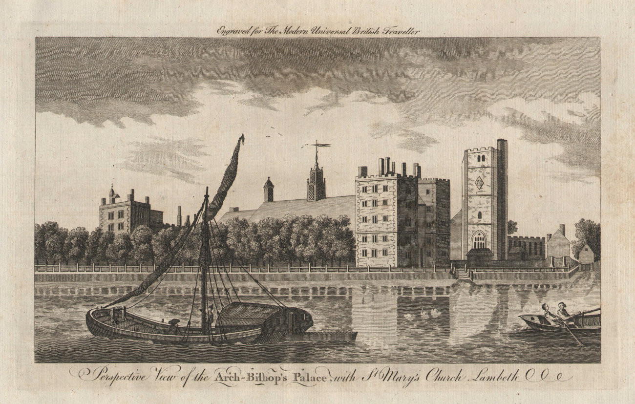 Associate Product View of Lambeth Palace & St. Mary-at-Lambeth church, London. BURLINGTON 1779