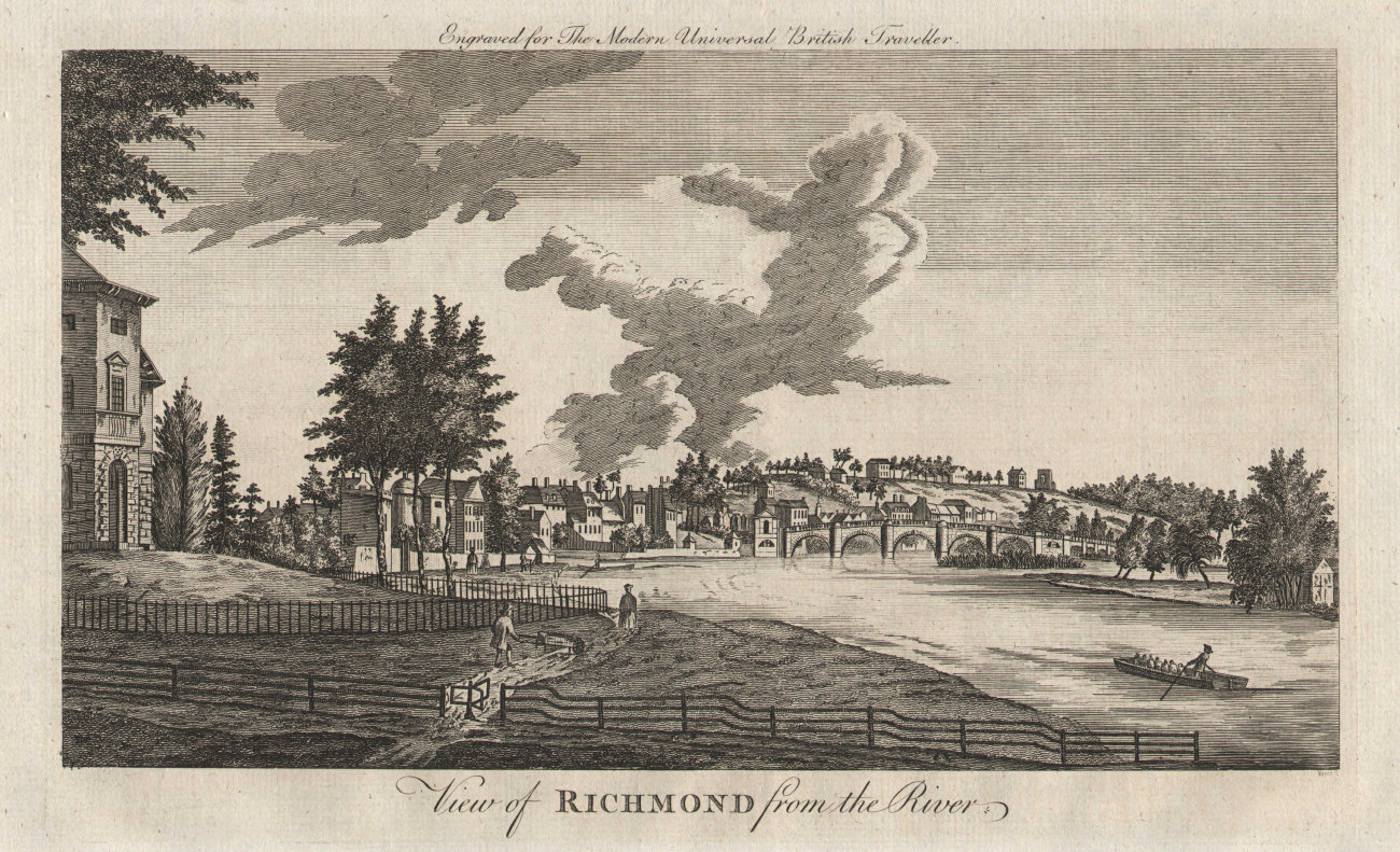 Associate Product View of Richmond, the bridge & the hill from the north west. BURLINGTON 1779