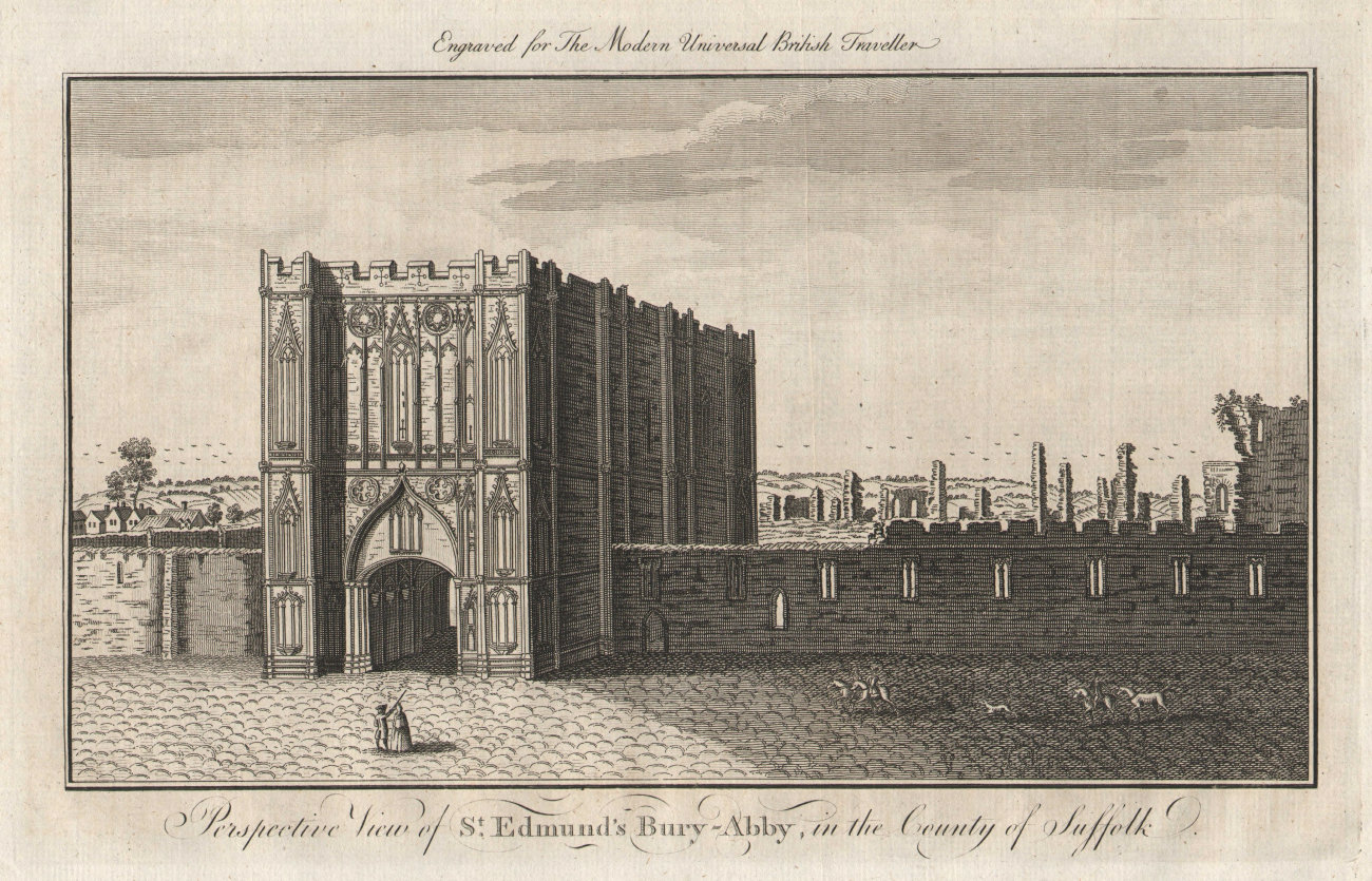Associate Product Perspective view of Bury St. Edmund's Abbey, Suffolk. BURLINGTON 1779 print