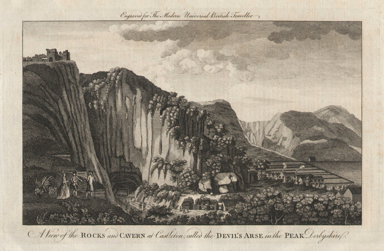 Associate Product Peak Cavern / Devil's Arse, Castleton, Derbyshire Peak District. BURLINGTON 1779