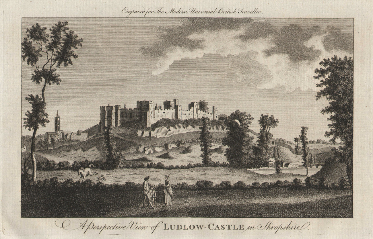 Associate Product A perspective view of Ludlow Castle in Shropshire. BURLINGTON 1779 old print