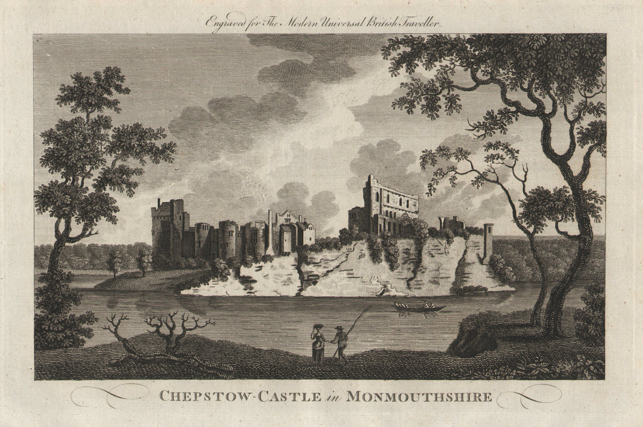 Associate Product Chepstow Castle in Monmouthshire. LLEWELLYN 1779 old antique print picture