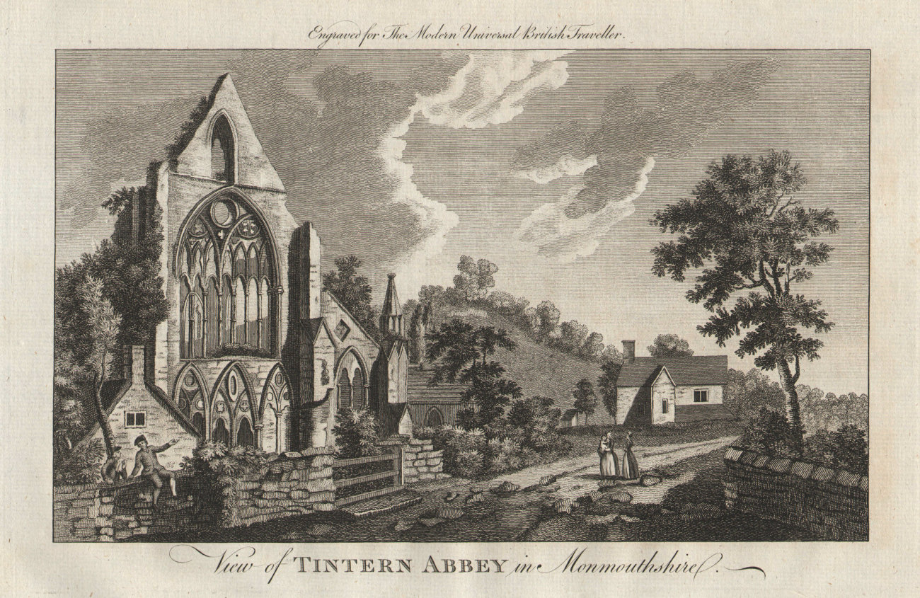 Associate Product View of Tintern Abbey in Monmouthshire. LLEWELLYN 1779 old antique print