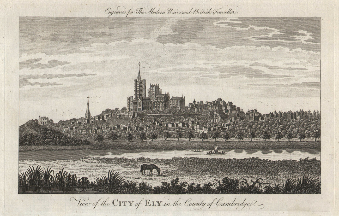 Associate Product View of the city of Ely, Cambridgeshire. BURLINGTON 1779 old antique print