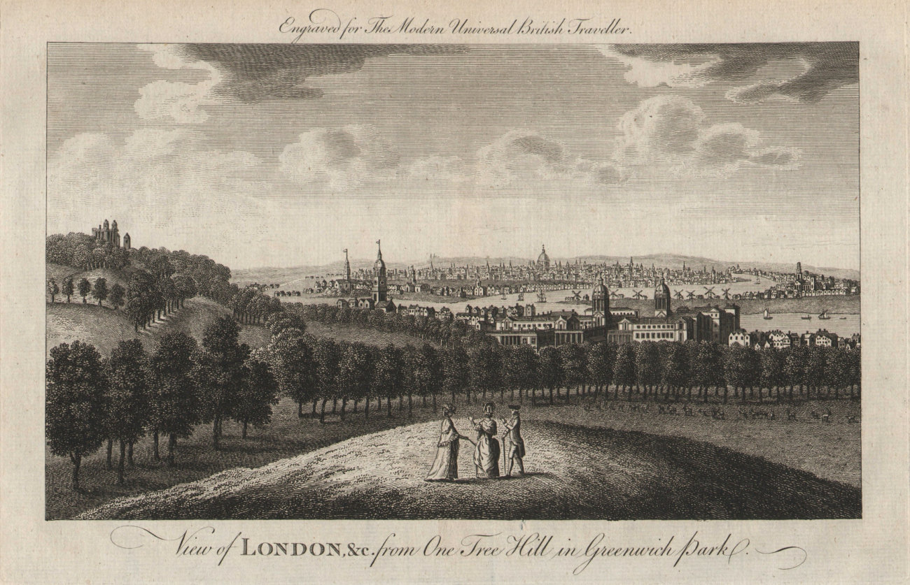 Associate Product Greenwich & the City of London from Greenwich Park. Observatory. BURLINGTON 1779