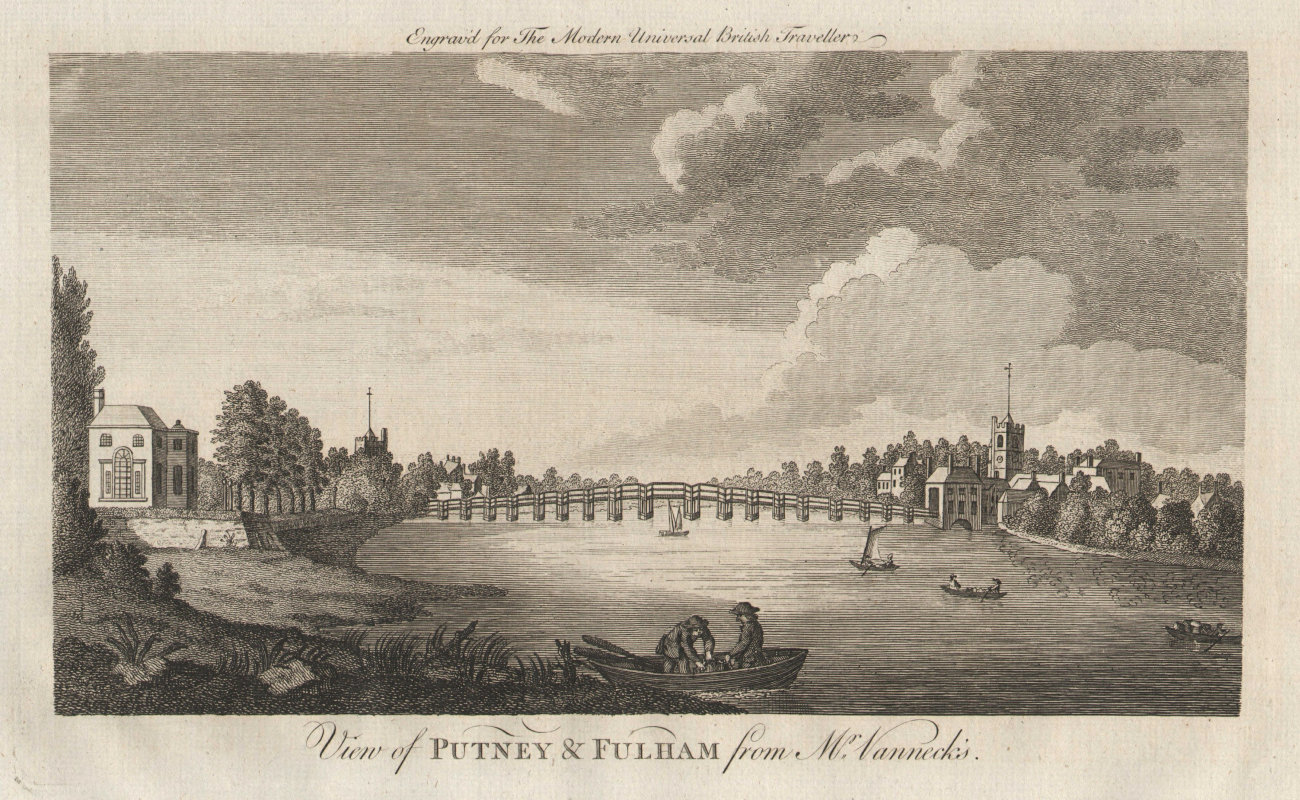 Associate Product View of Putney and Fulham. St Mary's & All Saints churches. BURLINGTON 1779