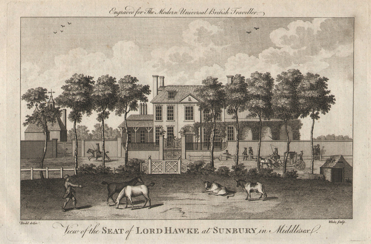Associate Product Hawke House, Green Street, Sunbury-on-Thames, London. BURLINGTON 1779 print