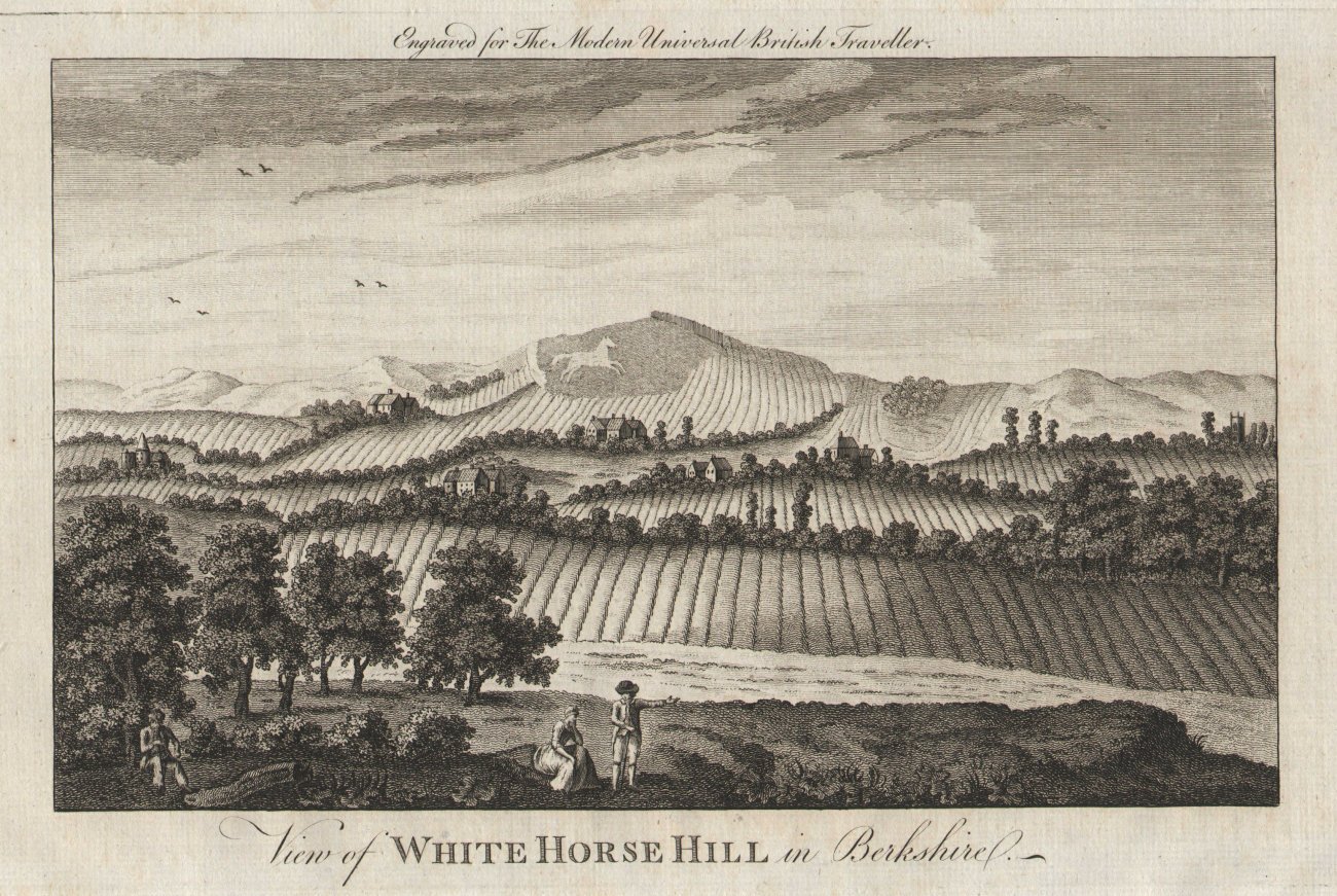 Associate Product White Horse Hill in Berkshire. Uffington, now in Oxfordshire. BURLINGTON 1779