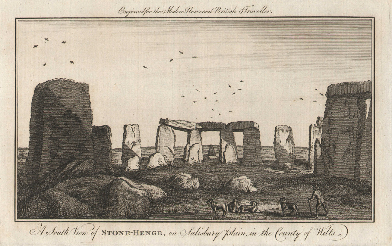 A south view of Stonehenge, on Salisbury Plain, Wiltshire. BURLINGTON 1779