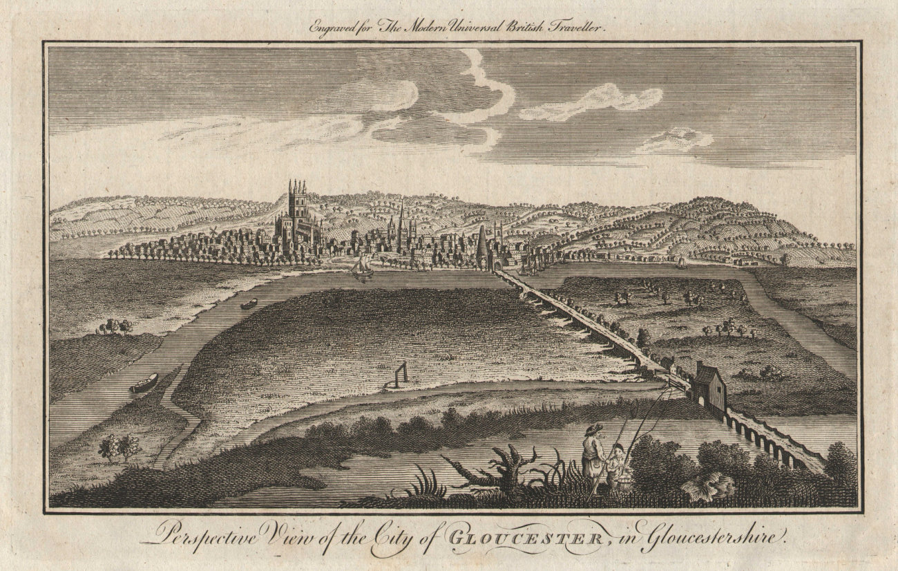 Associate Product Perspective view of the city of Gloucester in Gloucestershire. BURLINGTON 1779