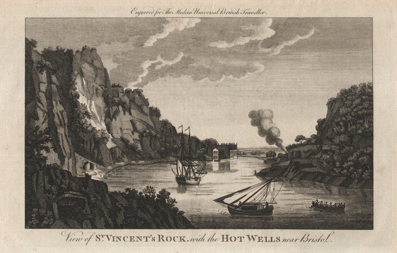 St. Vincent's Rocks with the Hot Wells, Clifton, Bristol. BURLINGTON 1779