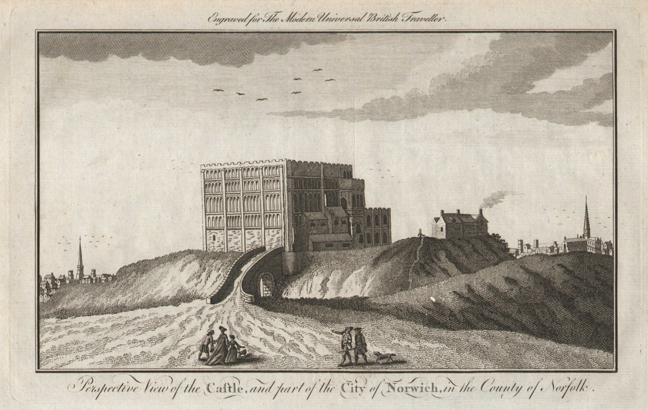 Perspective view of the castle & city of Norwich, Norfolk. BURLINGTON 1779