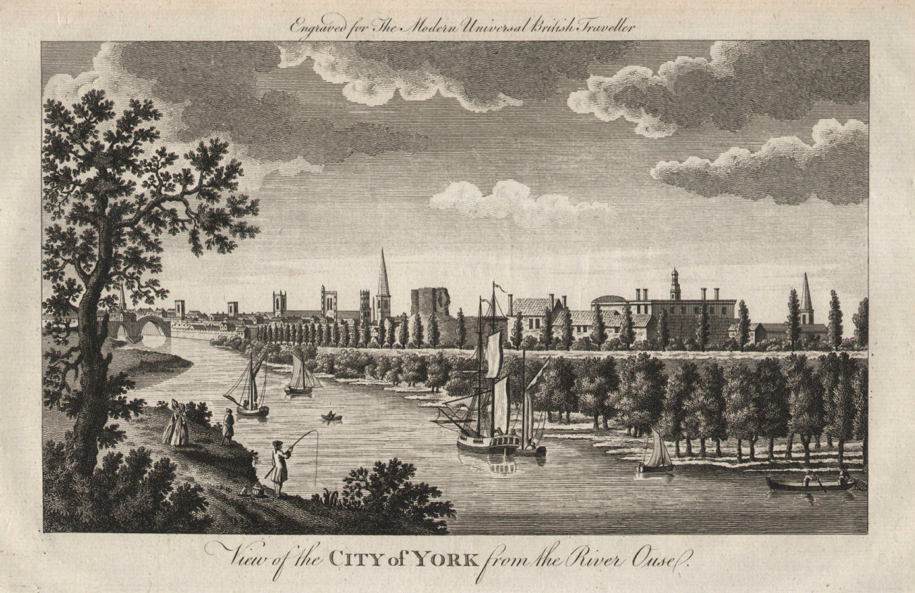 Associate Product View of the city of York from the River Ouse. Yorkshire. BURLINGTON 1779 print