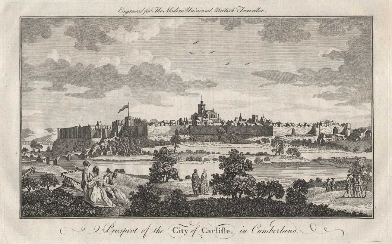 Associate Product Prospect of city of Carlisle, in Cumberland. Cumbria. BURLINGTON 1779 print