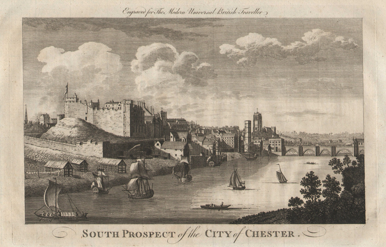 Associate Product South prospect of the city of Chester. Cheshire. BURLINGTON 1779 old print