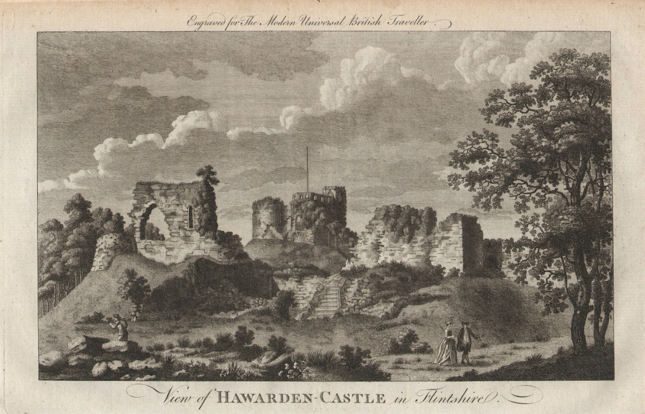 Associate Product View of Hawarden Castle in Flintshire. LLEWELLYN REES 1779 old antique print