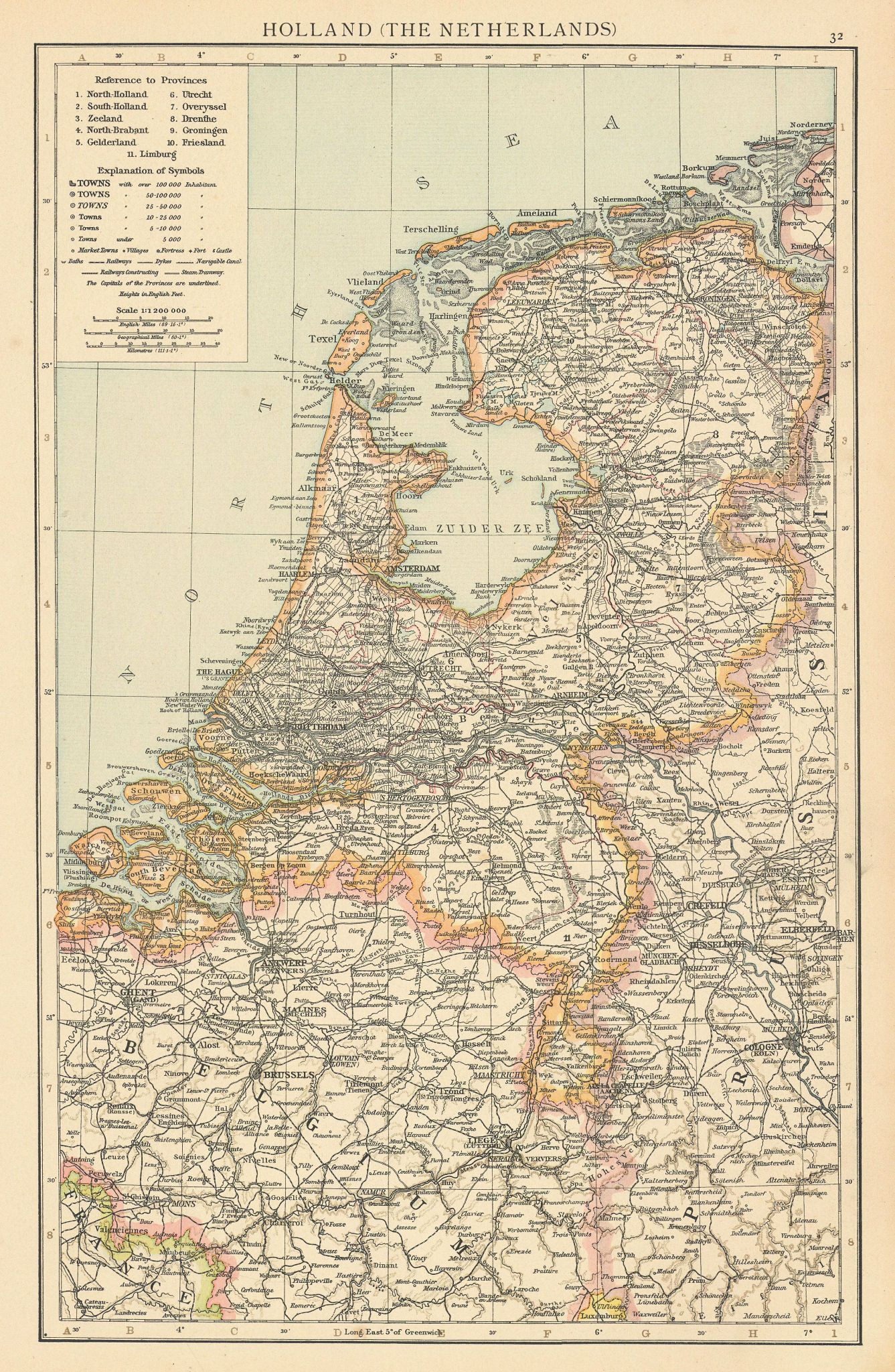 Associate Product Holland (The Netherlands). Dykes Canals Railways. THE TIMES 1895 old map
