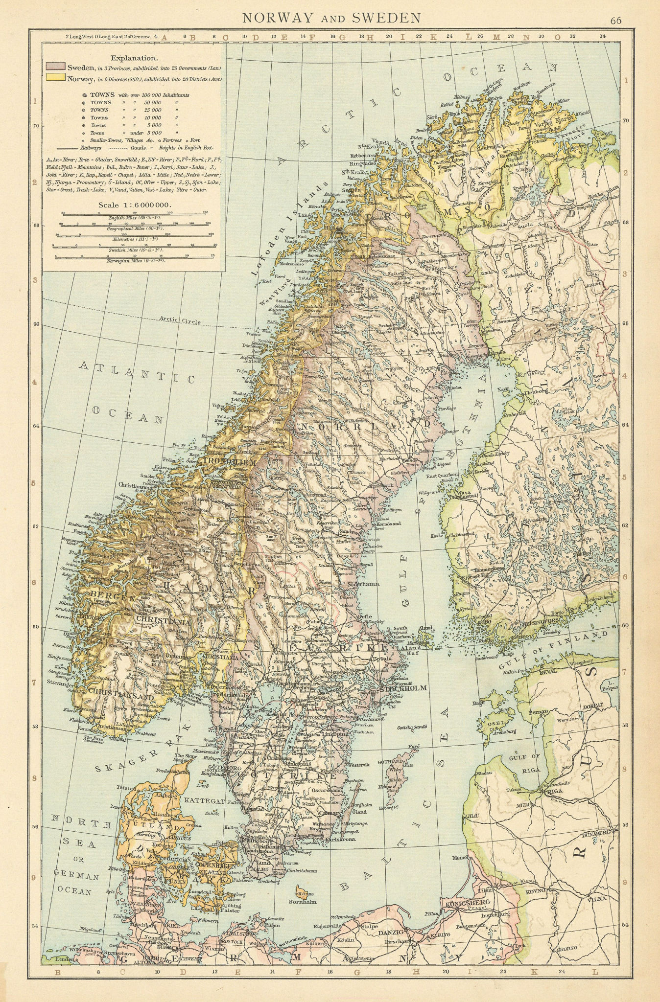 Associate Product Norway and Sweden. Scandinavia. Denmark. THE TIMES 1895 old antique map chart