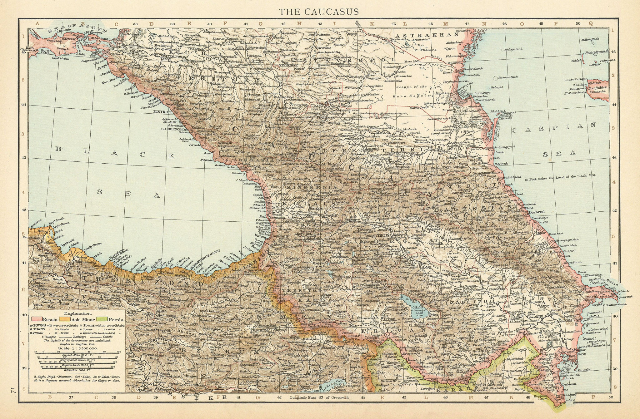 Associate Product The Caucasus. Georgia Armenia Azerbaijan Russia Turkey Iran. THE TIMES 1895 map