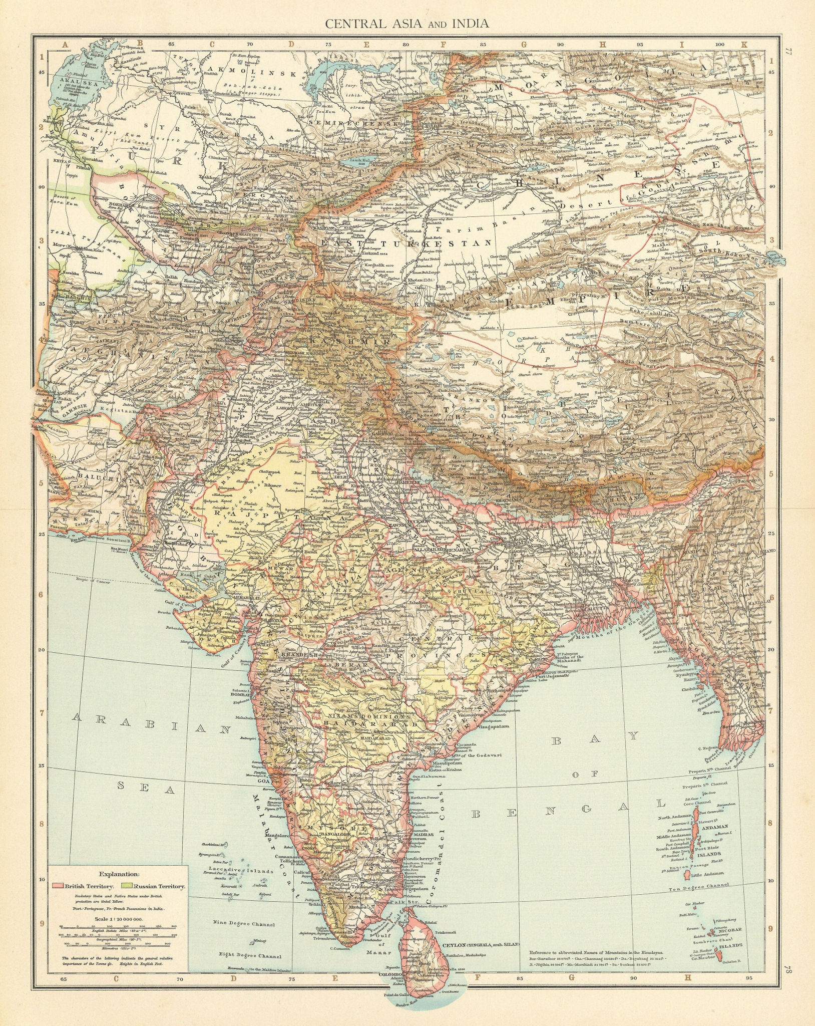 Associate Product South & Central Asia. British India. Tibet China Russia. THE TIMES 1895 map