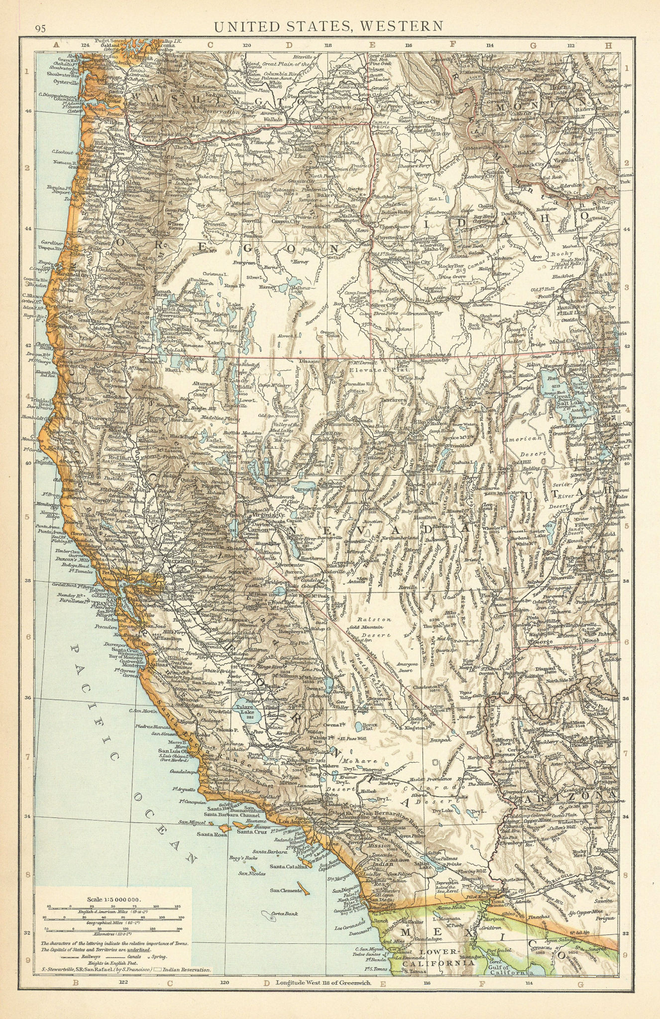 Associate Product Western United States. California Pacific North West Nevada. TIMES 1895 map