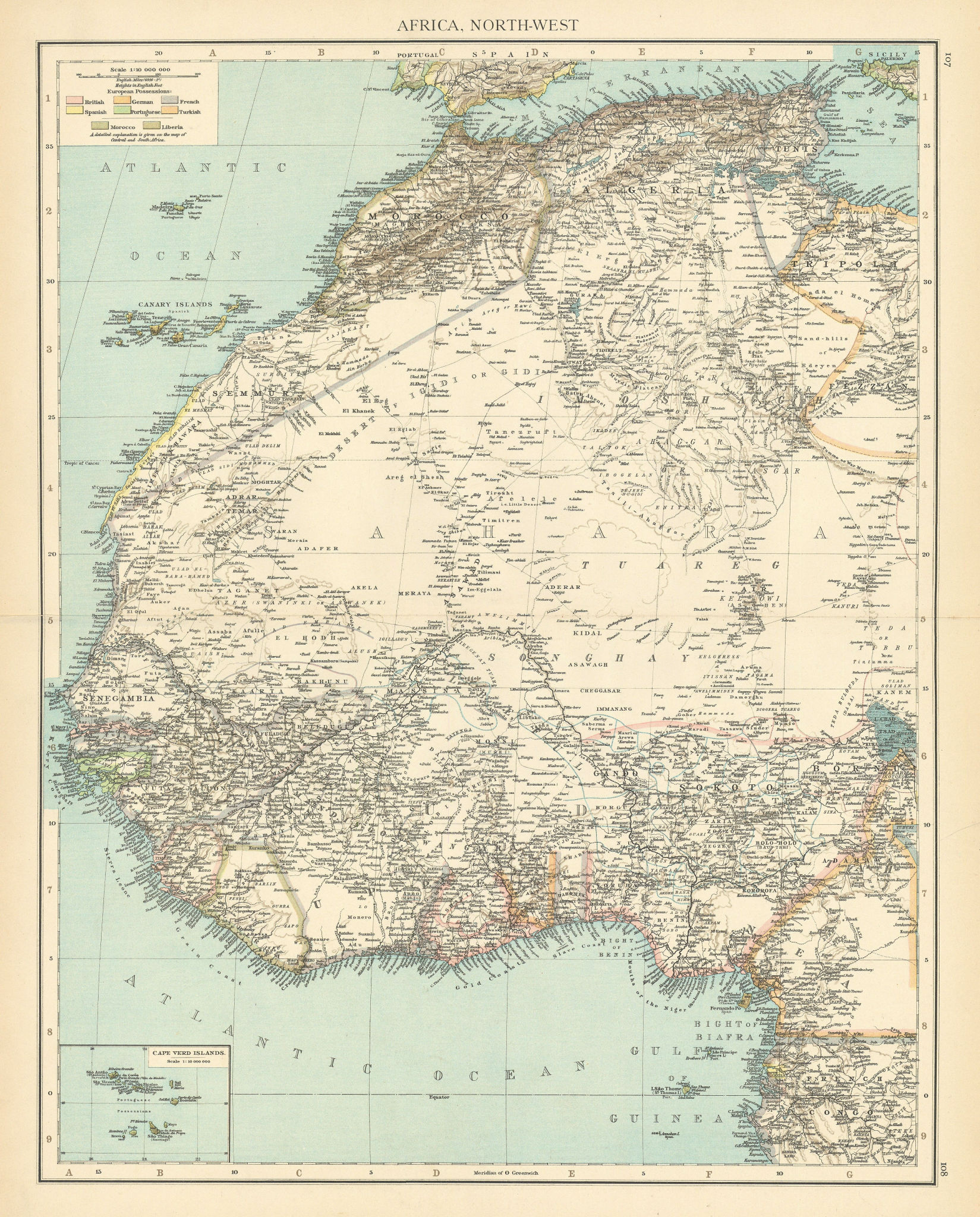 Associate Product Colonial Africa North-West. British French. Nigeria Sahara. THE TIMES 1895 map