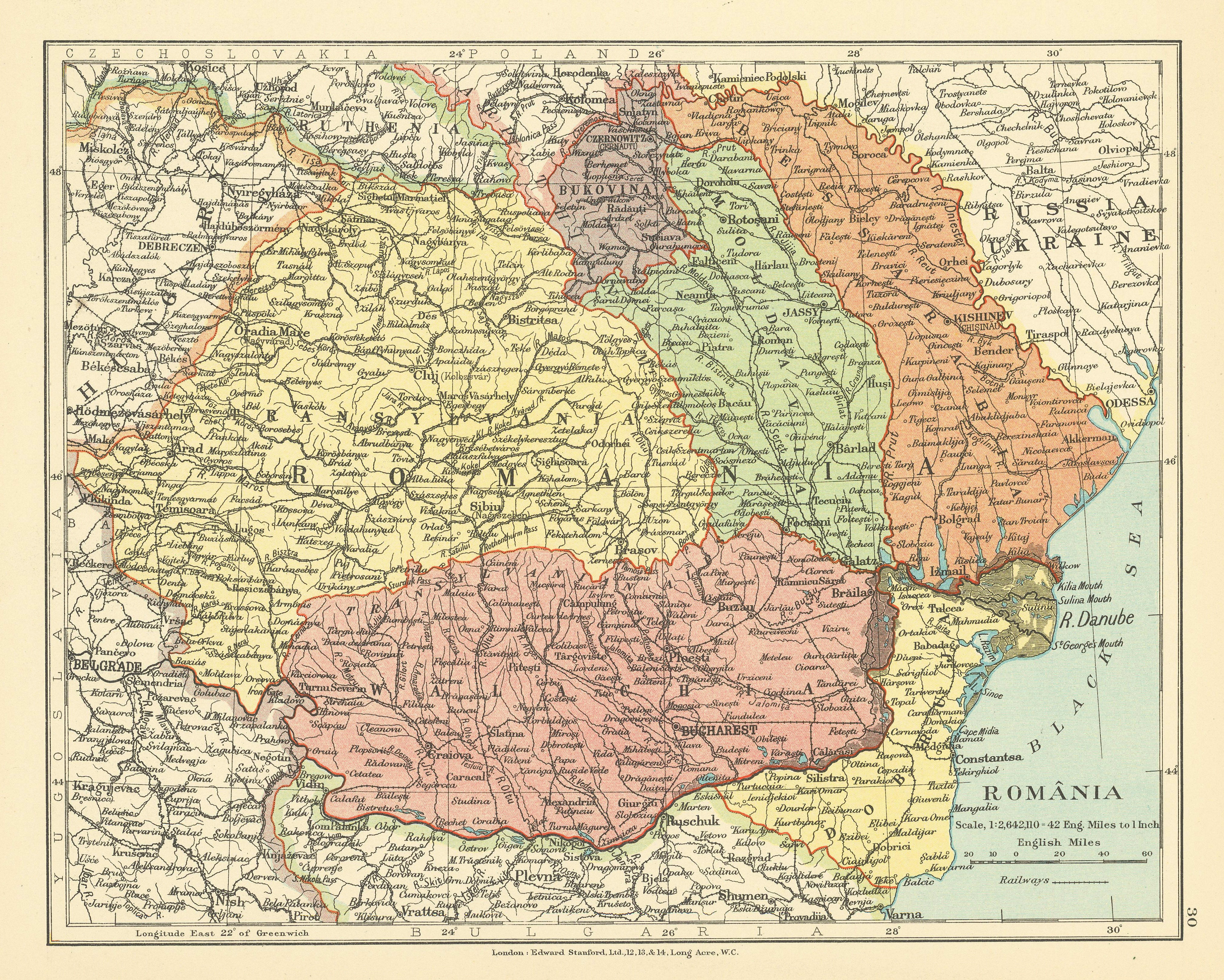 ROMANIA Sibiu Hermannstadt City Plan -1880 Map 4 x 6 (10 x 15 cm) Baedeker