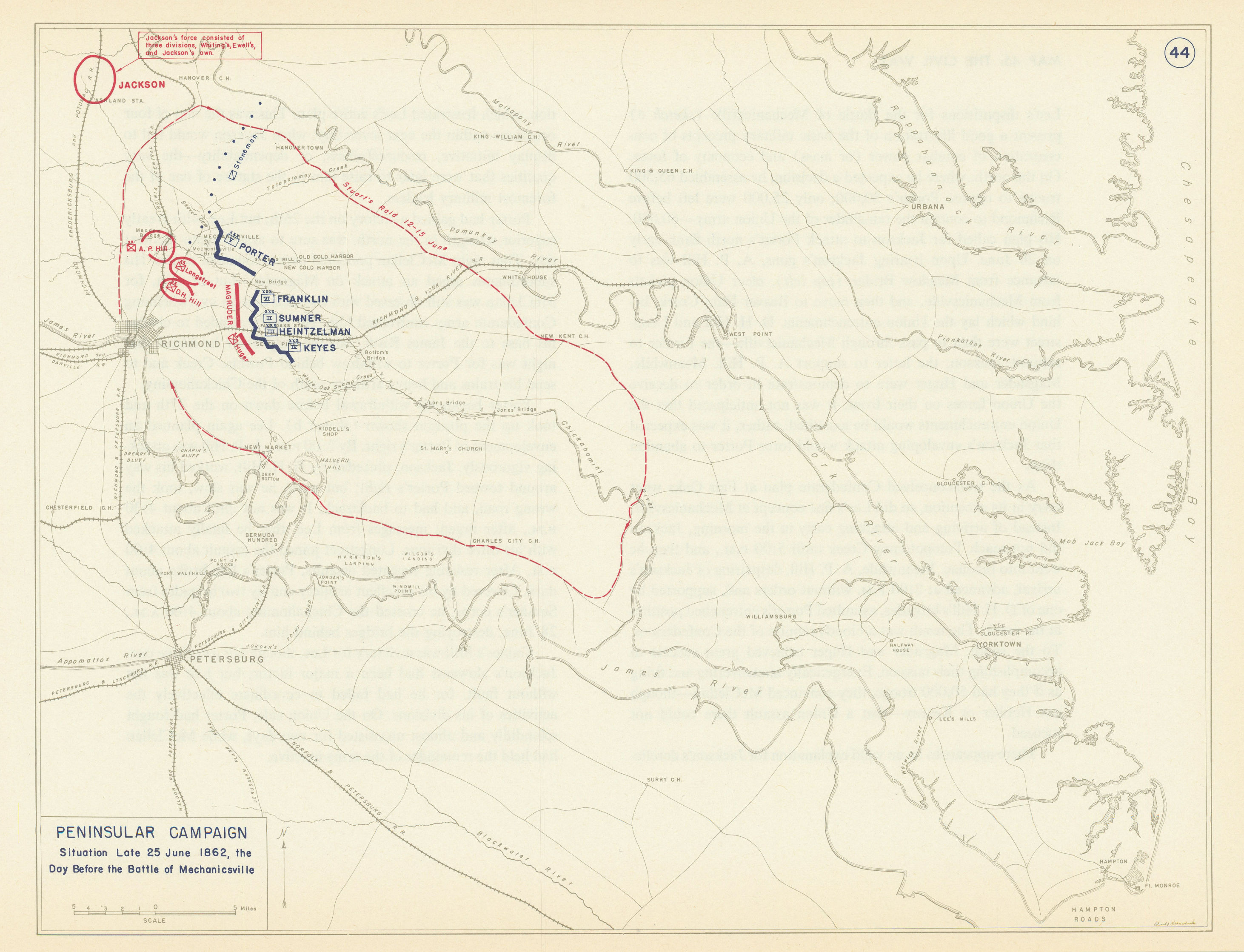 Associate Product American Civil War. 25 June 1862. Battle of Beaver Dam Creek 1959 old map