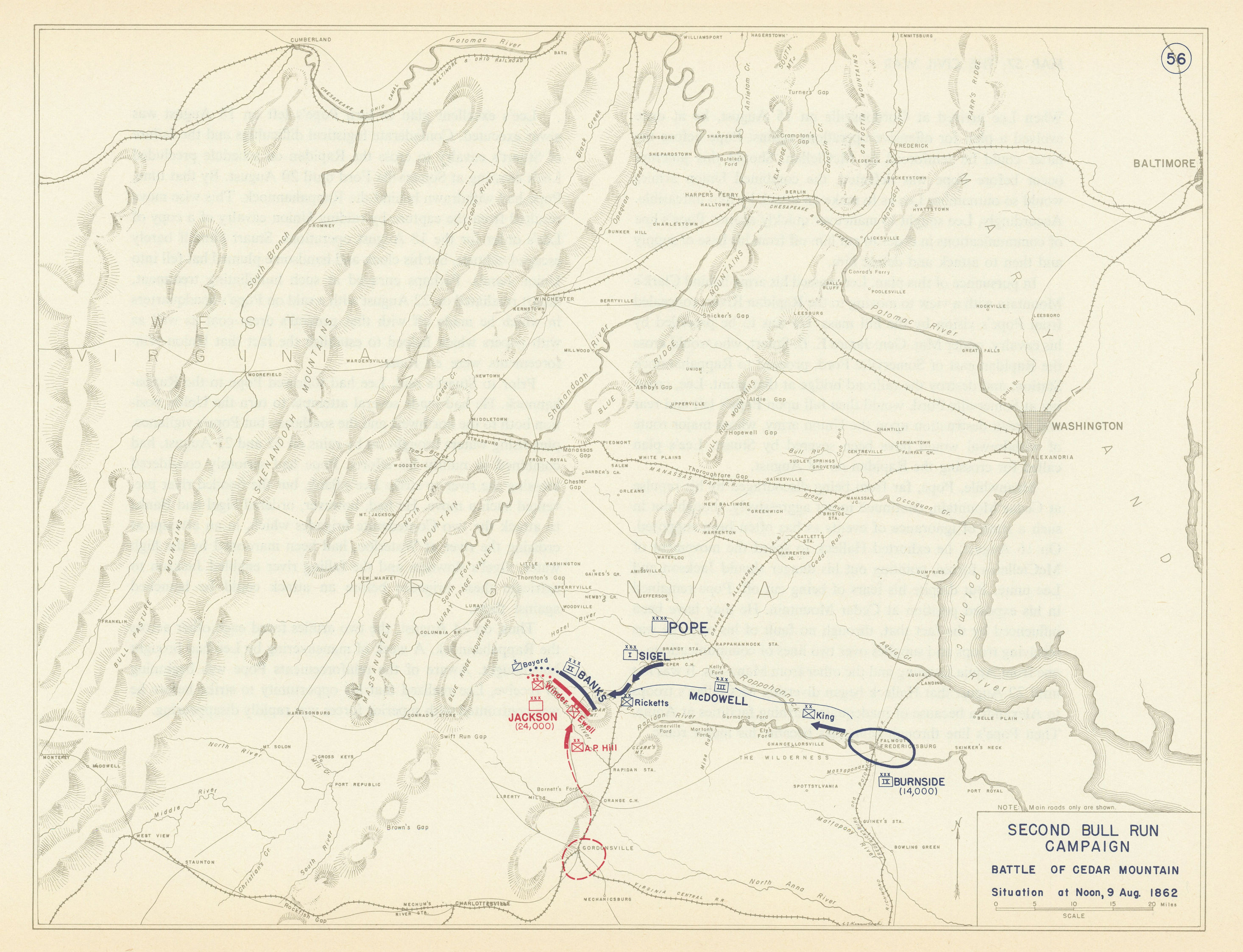 Associate Product American Civil War. 9 August 1862. Battle of Cedar Mountain 1959 old map