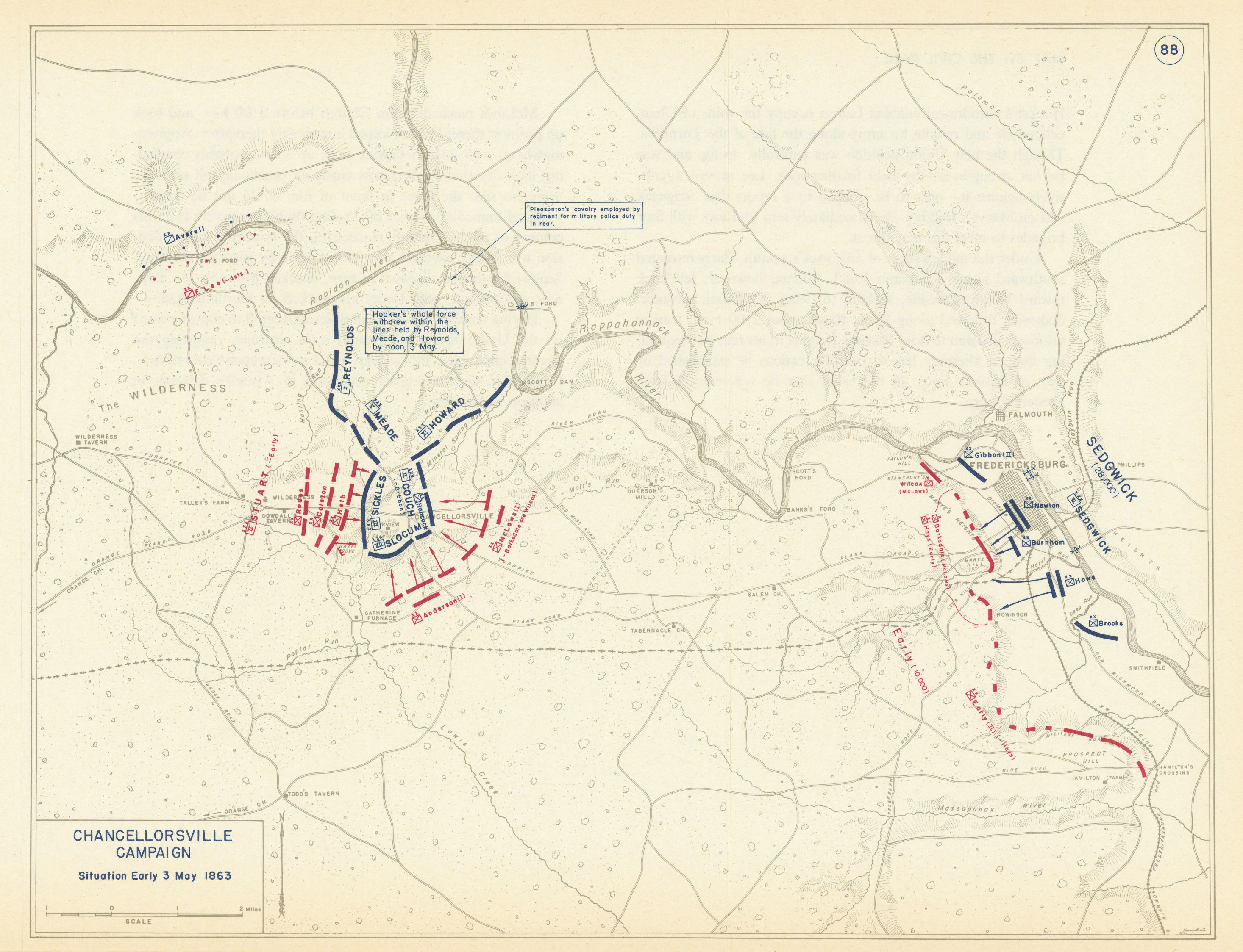 Associate Product American Civil War. Daybreak, 3 May 1863. Battle of Chancellorsville 1959 map